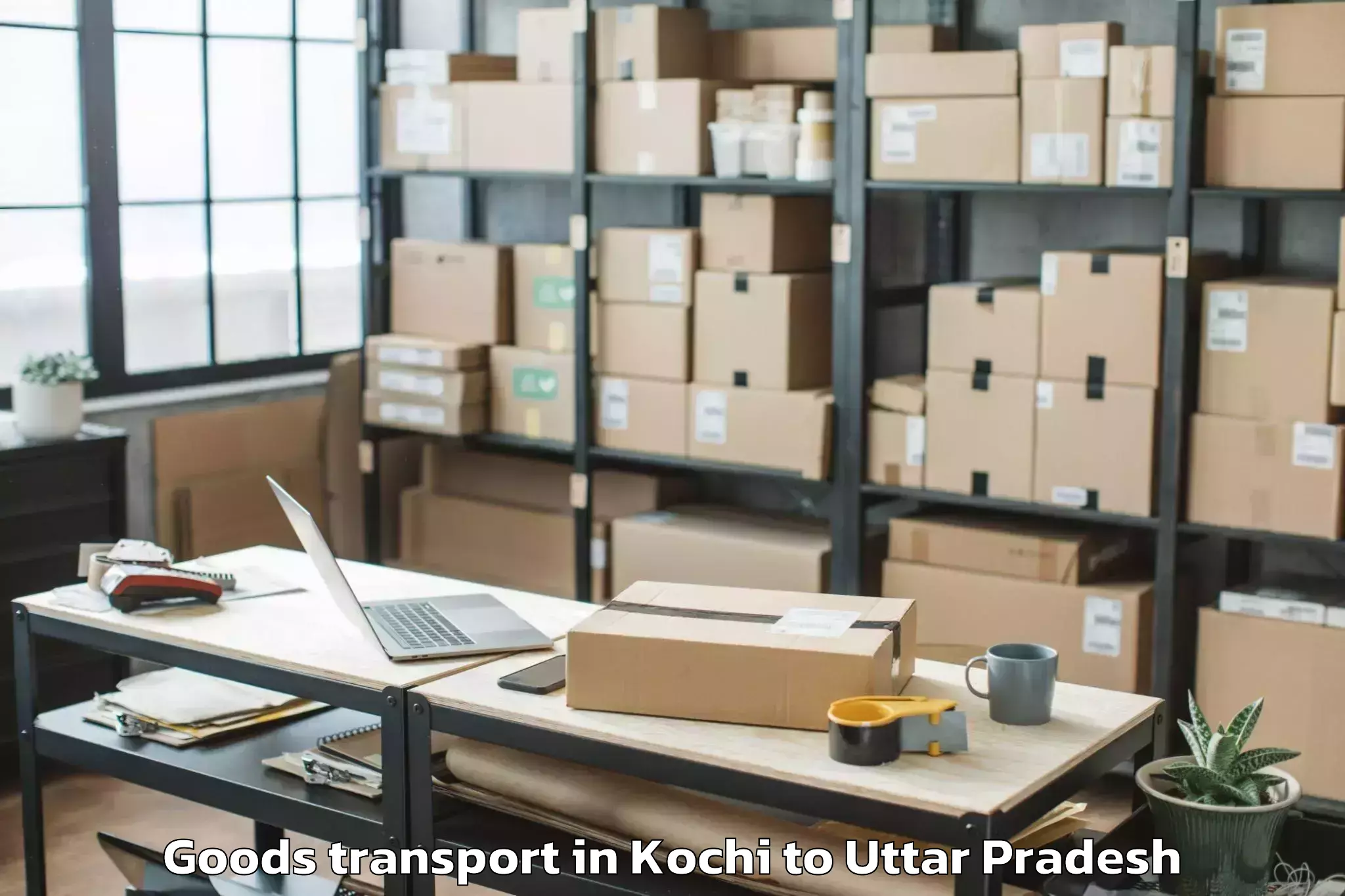 Discover Kochi to Mangalayatan University Aligar Goods Transport